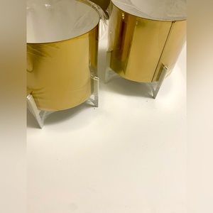 IKEA. Metallic gold vase with cream stand. Sold as a set two. New.